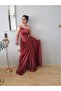 Women's Tile One Shoulder Satin Sweep Train Design Evening Dress - 7