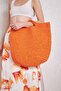 Via Veneto Handmade Paper String Handbag |   Orange Color |   Lined |   Daily, Vacation & Beach Use |