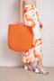 Via Veneto Handmade Paper String Handbag |   Orange Color |   Lined |   Daily, Vacation & Beach Use | - 6