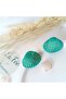 Green Sea Shell with Steel Earring Attachment Handmade Polymer Clay Earrings Oyster Ultra Light - 3