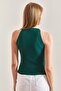 Women's Green Corded Zero-Sleeve Blouse 20235083 - 4