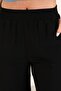 Long Length Woven Trousers with Elastic Waist - black - 8