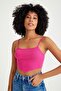 Ribbed Camisole Front Triangle Detailed Crop Body - 2