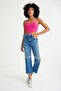 Ribbed Camisole Front Triangle Detailed Crop Body - 3