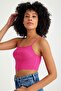 Ribbed Camisole Front Triangle Detailed Crop Body - 6