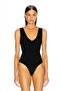 Women's Black V-Neck Sleeveless Silk Jersey Bodysuit
