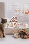 Christmas Sleigh And Deers Santa Claus New Year City Glass Door Wall Sticker Set
