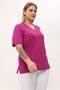 Plum Collar Zipper Detailed Plus Size Blouse - 5