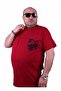 Men's Large Size Crew Neck Pocket T-Shirt 23185 Claret Red - 2