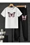 Kids Pemde Dream Butterfly Printed Oversize T-shirt Tracksuit Children's Set