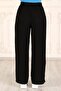 Long Length Woven Trousers with Elastic Waist - black - 5