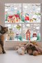 - Snowman and His Cute Friends Winter Themed Glass - Door - Cabinet Sticker Set