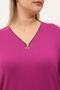 Plum Collar Zipper Detailed Plus Size Blouse - 7