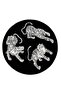 Black Three Tiger Figured Woven Base Round Carpet Mira 1303