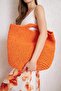 Via Veneto Handmade Paper String Handbag |   Orange Color |   Lined |   Daily, Vacation & Beach Use | - 2