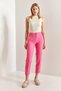 Women's Fuchsia Ribbed Atlas Fabric Trousers 40401043 - 3
