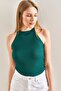 Women's Green Corded Zero-Sleeve Blouse 20235083 - 3