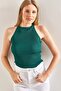 Women's Green Corded Zero-Sleeve Blouse 20235083 - 6