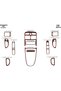 Meric® Peugeot 307 Front Torpedo Inlay Mahogany 12 Parts 2004-2008 - 2