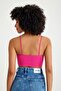 Ribbed Camisole Front Triangle Detailed Crop Body - 7