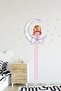 Fairy Girl Sitting on the Pink Moon Height Gauge Wall Sticker Set - Sim740