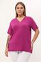 Plum Collar Zipper Detailed Plus Size Blouse - 2