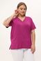 Plum Collar Zipper Detailed Plus Size Blouse - 4