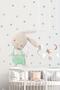Cute Rabbit in Green Overalls and Polka Dots Kids Room Wall Sticker Set - Sim633