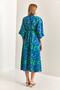 Women's Blue Double-Breasted Collared Front Slit Dress 40861028 - 5