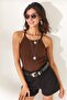 Women's Bitter Brown Strappy Camisole Body BDY-00000015 - 3