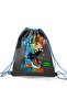 Kids Gray Dinosaur Patterned Drawstring Drawstring Backpack 22687 - 2