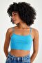 Ribbed Camisole Thin Straps Crop Body - 5