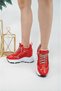 Women's Hidden Wedge Heeled Stoned Sports Shoes with Silvery Lace-ups - 2