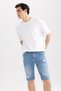Slim Fit Narrow Fit Regular Waist Skinny Leg Jean Bermuda Shorts A6432ax23sm - 4