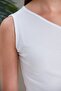 White Crop One-Shoulder Detailed Camisole Blouse - 7