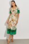 Women's Stone Elastic Square Collar Midi Dress ÖM167 - 6