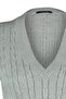 Gri Crop V Yaka Triko Süveter TWOAW22BZ0049 - 7