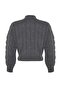 Antrasit Crop Dik Yaka Triko Kazak TWOAW22KZ1634 - 8