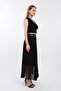 Patterned Lined Elastic-Waist Pleated Chiffon Skirt Qys - 2