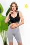 Women Modal Crop Top Bustier Thick Straps Seamless Seamless Knitted Bustier - 3