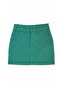 Green Gabardine Fabric Children's Skirt with Adjustable Elastic Waist - 5