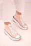 Beige Women's Sneakers 18153 - 3