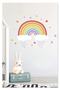 Rainbow Colored Stars Clouds and Rain Kids Room Wall Sticker - 3