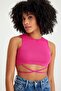 Ribbed Camisole Piping Detailed Crop Body - 2