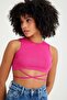 Ribbed Camisole Piping Detailed Crop Body - 4
