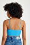 Ribbed Camisole Thin Straps Crop Body - 8