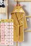 Hooded Children's Bathrobe 100% Cotton Girl-Boy Baby Kids Bathrobe Animal Giraffe Mustard - 3