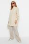 Stone High Collar Honeycomb Pattern Knitted Knitwear Sweater TCTAW24AK00020 - 5
