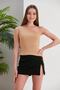 Biscuit Crop One Shoulder Detailed Camisole Blouse