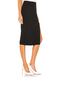 Women's Black Silk Jersey Slit Skirt - 2